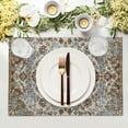 thumbnail image 3 of Grey Brown Ethnic Boho Placemats Set of 4 Bohemian Carpet Vintage Gray Linen Washable Kitchen Dining Table Mats Stain Heat-Resistant Desktop Decor Place Mats for Home Party Indoor 12x18 in, 3 of 6