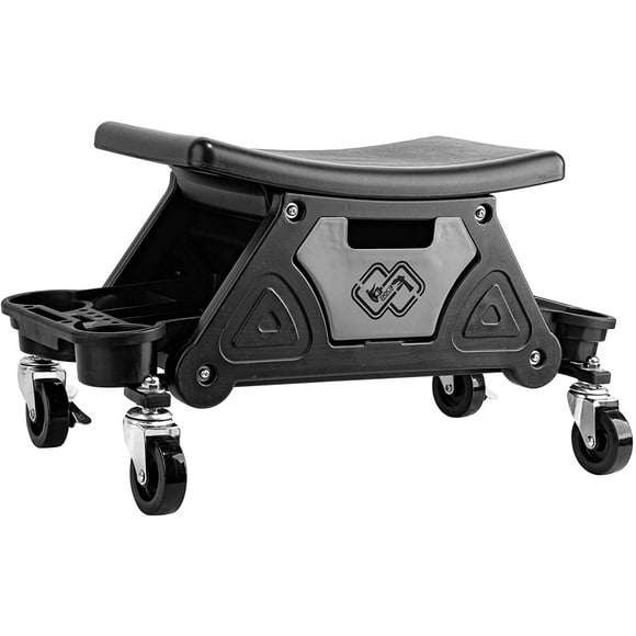 Roller storage Stool, Heavy Duty Roller Mechanics Seat with Swivel Locking Wheels 220 Lbs Max Capacity, Garage Stool rolling 2 Tool Storage Tray Drawer, Roll Around Stool for Garage DIY Gardening