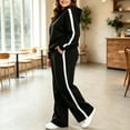 thumbnail image 4 of Edvintorg Women's Athletic Clothing Sets Fall Fashion 2 Piece Outfits Long Sleeve Hooded Sweatshirt Pants Sweat Set Plus Size Sweatsuits, 4 of 5