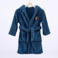 thumbnail image 2 of ZACPNCV Girls Fleece Robe Boys Hooded Bathrobe Soft Flannel Robe For Kids Blue 3-12 Years, 2 of 5