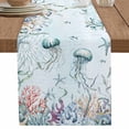 thumbnail image 5 of Ocean Beach Sea Spray Sunset Table Runner 13x36in Non-Slip Cotton Linen Table Runners, Summer Vacation Blue Sky Dresser Scarves TableRunner for Dinner Kitchen Dining Wedding Party, 5 of 9