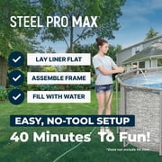 Bestway Power Steel Swim Vista Metal Frame Above Ground Pool - 14 x 8 ft, Stone