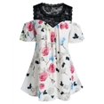 thumbnail image 1 of Blusa de túnica de encaje de encaje abiertas de talla grande. Rosegal Blusas Tallas Grandes, 1 of 5