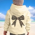 thumbnail image 2 of CHENge Cute Hoodies for Girls Size 3-14, Fashion Leopard Bow Printed Hooded Sweatshirts,Autumn/Winter Outfits(Beige,7-8 Years), 2 of 5