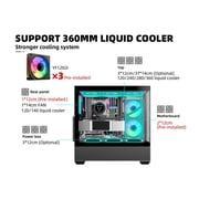 SAMA SV02 ATX Computer Gaming PC Case Mid Tower Black with 3 ARGB Fans Pre-Installed, Tempered Glass Transparent Side Panel,BTF Back Plug Motherboard Design