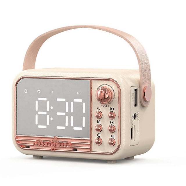 Alarm Clock Bluetooth 5.0 Speaker Support TF Card U Disk AUX 3D Sound Balance Diffusion Type Alarm Clock Speaker B