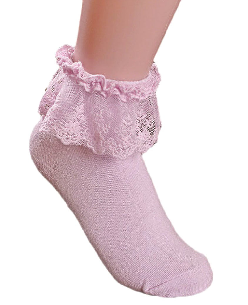 Gilroy Girls Lace Ruffle Frilly Ankle Princess Cotton Shorts Socks 
