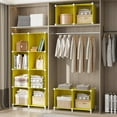 thumbnail image 4 of Cube Storage Organizer, Storage Cubes Shelves, 12 Cube Closet Organizers and Storage, DIY Stackable Bookshelf Plastic Clothes Organizer Shelving for Bedroom, Home,Yellow, 4 of 15