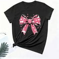 thumbnail image 6 of Odbmxy Womens Shirts Short Sleeve Valentine's Day Tops for Women Plus Size Bow Print Festivals Soft Casual Loose Black Shirts, 6 of 6