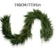 thumbnail image 3 of Guirnalda navideña decorativa de ratán con borlas y hojas artificiales de 198 cm, de plástico verde con tecnología de enrollado bidireccional para una fácil i NCHKUN, 3 of 9