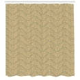 thumbnail image 3 of Earth Tones Shower Curtain, Geometric Trippy Line Inner Square Tile Grunge Urban Contemporary, Fabric Bathroom Set with Hooks, 69W X 70L Inches, Pale Orange Reseda Green, by Ambesonne, 3 of 3