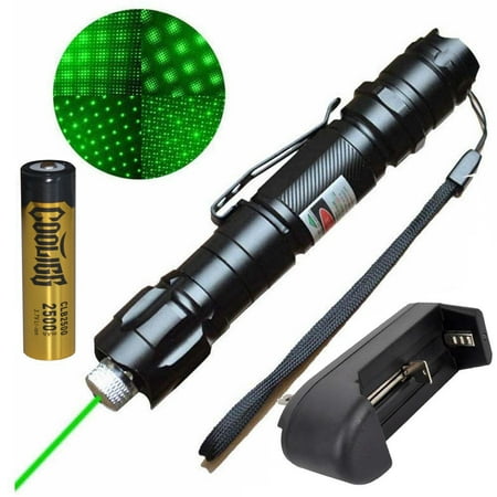 Powerful 10 Miles Range Green Laser Pointer Pen + Battery + (Best Red Laser Pointer)