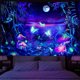 thumbnail image 1 of Tapiz fluorescente junto al lago del bosque, decoración de dormitorio, fondo luminoso (200x145cm), 1 of 8