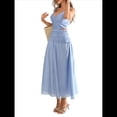 thumbnail image 2 of Vestido Informal de Verano Sin Mangas para Mujer, con Escote en V, Arrugas y Espalda Descubierta, para Fiesta Azul S, 2 of 7