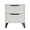 thumbnail image 4 of Castle Place Modern 2-Drawers Wooden Nightstand, Light Grey, 4 of 8