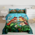 thumbnail image 2 of Feelyou Kawaii Boho Bird Queen Comforter Set, Jungle Flower Plant Bedding Sets, Teens Boys Girls Kids Reversible Bedding Comforter Set, Super Cozy Room Decor, 3 Pieces, 2 of 8