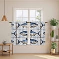thumbnail image 3 of Coastal Fish Kitchen Curtains, Oil Painting Ocean Nautical Beach Light Filtering Window Curtain Panels, 2Pcs Rod Pocket Window Treatments Set for RV Dining Room Study Room 42x45 Inches, 3 of 9