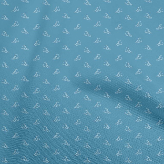 oneOone Polyester Spandex Medium Blue Fabric Shoes Sewing Craft Projects Fabric Prints By Yard 56 Inch Wide