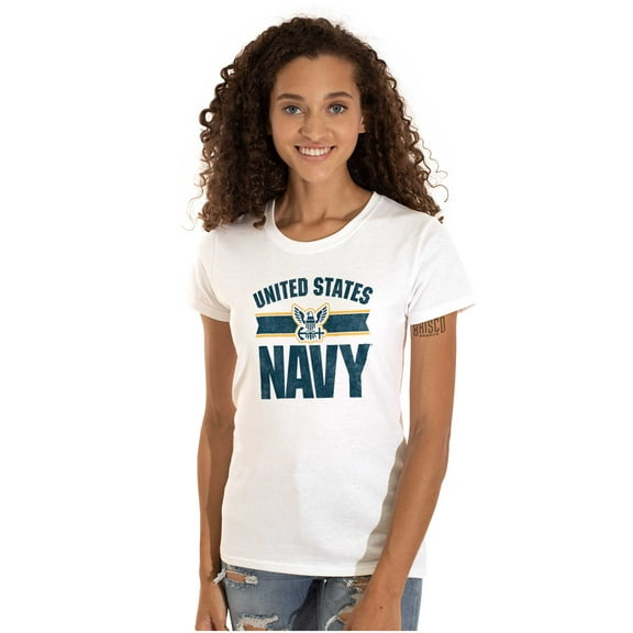 United States Navy Military Logo Women's T Shirt Ladies Tee Brisco Brands S
