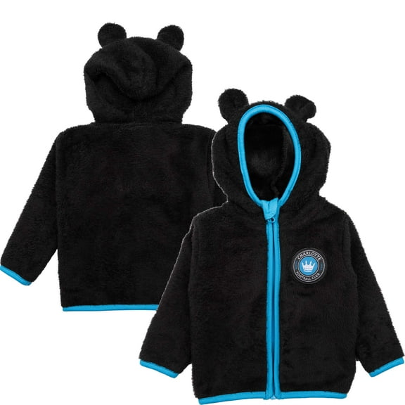 Toddler-Sport Design Sweden Black Charlotte FC Tie-Breaker Teddy Full-Zip Hoodie