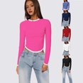 thumbnail image 6 of AJZIOJIRO Women Summer Casual Cotton Shirt Tops Long Sleeve Slim T-Shirt XS-XL, 6 of 9
