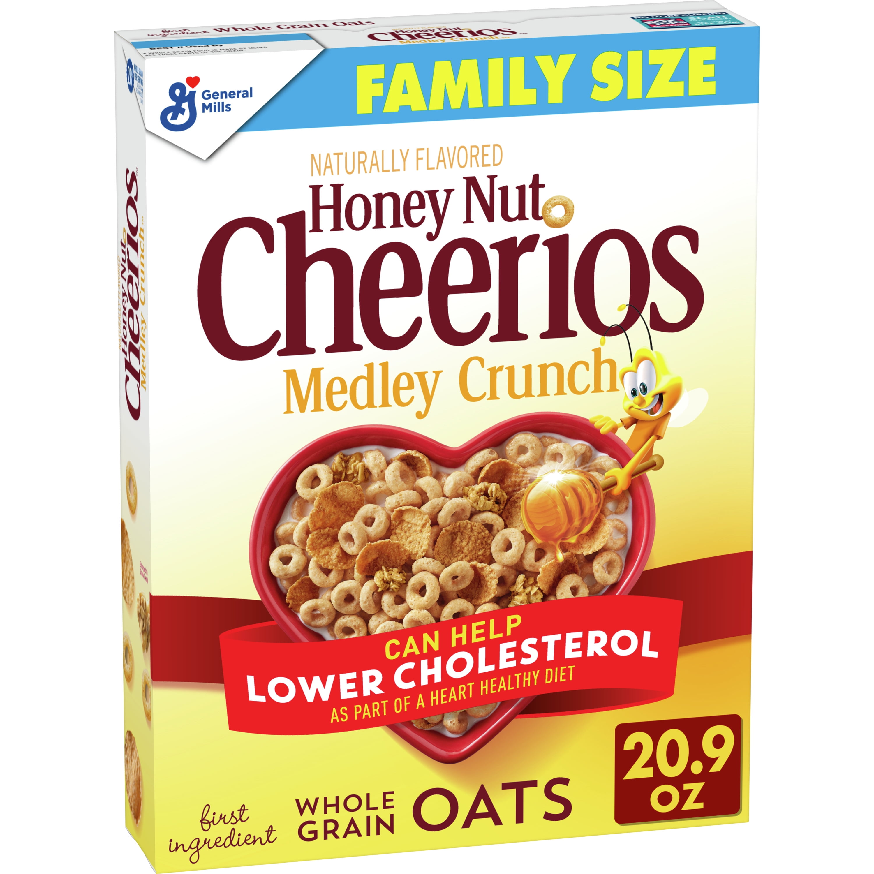 Medley Crunch Honey Nut Cheerios, Heart Healthy Cereal, 20.9 OZ Box