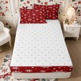 thumbnail image 4 of Manfei Xmas Snowflake Zipper Queen Comforter Set with Fitted Sheet and 2 Pillowcases,Happy New Year Zipper Bedding Set,Reversible, 4 of 7