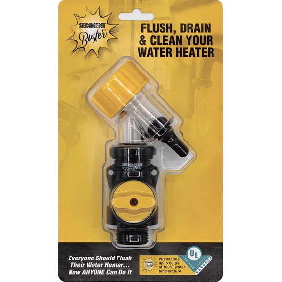 The Original Sediment Buster® Water Heater Flushing Tool | UL Verified V699054 tool breaks up, stirs and drains sediment from gas or electric water heaters, includes video instructions