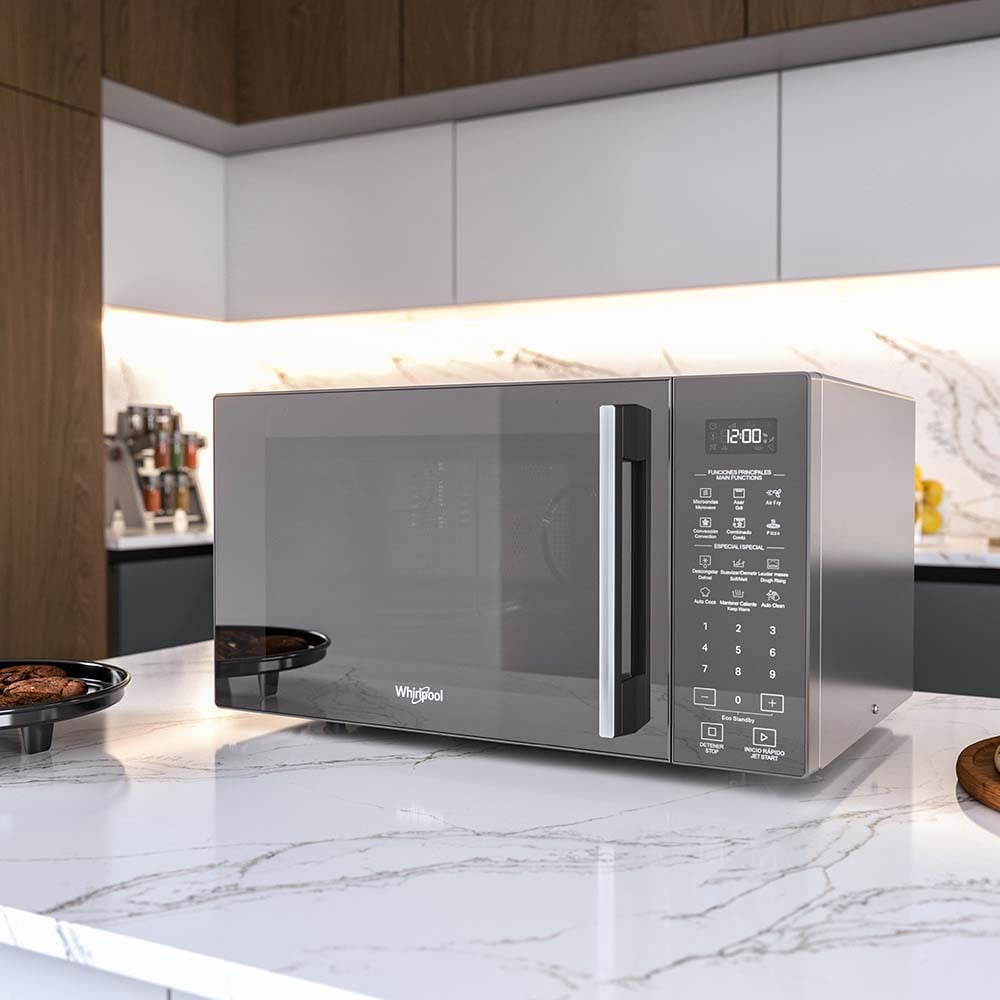 Whirlpool Brand Microwave with Air Fry Silver with Steam Clean Function