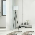 thumbnail image 5 of Gymax Modern Metal Tripod Floor Lamp White Fabric Shade w/ Chain Switch Home & Office, 5 of 9