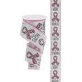 thumbnail image 2 of 2.5" Breast Cancer Leopard Ribbon: White (10 Yards), 2 of 3