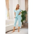 thumbnail image 3 of 2 Piece Pajamas Plus Size for Woman Set Capri Pajamas for Woman Soft Cotton Sleepwear Top and Capri Pants Butterfly 2XL, 3 of 4