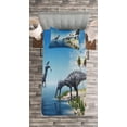 thumbnail image 3 of Ambesonne Animal Quilted Bedspread Set 2 Pcs, Wild Suchomimus Dinosaur, Twin Size, Blue Green Grey, 3 of 3