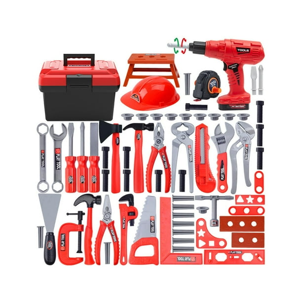 Juego de herramientas para niños Juego de herramientas Juguetes de construcción con caja de herramientas de juguete para edades de 3 a 8 años juego de 68 piezas