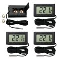 thumbnail image 1 of Digital Fridge Thermometer 4 Pcs Mini Thermometer Fridge Temperature with External Probe for Freezer Refrigerator Aquarium LCD Display -50℃ to +110℃ Range ±10℃ Accuracy Black, 1 of 5