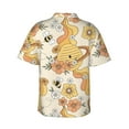 thumbnail image 3 of Balery Groovy Floral Print Men's Hawaiian Shirts Short Sleeve Beach Shirt Relaxed Fit Vacation Button Down Shirts-Large, 3 of 9
