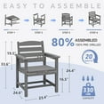 thumbnail image 5 of SERWALL 9-Piece Outdoor Dining Set with Expandable Patio Dining Table and 8 Chairs, 60–83 Inch All-Weather HDPE Patio Furniture Sets for Backyard, Garden, Deck, Poolside - Gray, 5 of 7