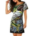thumbnail image 2 of Naloa fishing bass Print Women Nightgowns,Womens Loungewear,Short Sleeve Sleepwear,Comfy Ladies Nightdress, 2 of 6