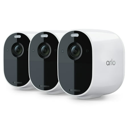Arlo Essential Spotlight Camera - 3 Pack - Wireless Security, 1080p Video, Color Night Vision, 2 Way Audio, White - VMC2330