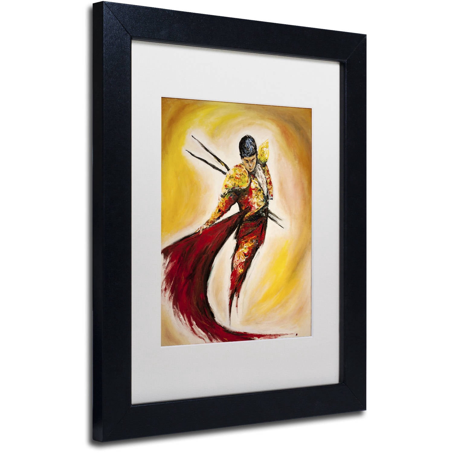 Trademark Fine Art 'Matador' Canvas Art by Marc Allante, White Matte, Black Frame