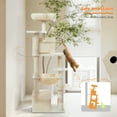 thumbnail image 3 of PAWZ Road Cat Tree Condo 54" with Sisal Covered Scratching Posts Tower Deep Hammock and Large Perch for Small Cats, Beige, 3 of 11