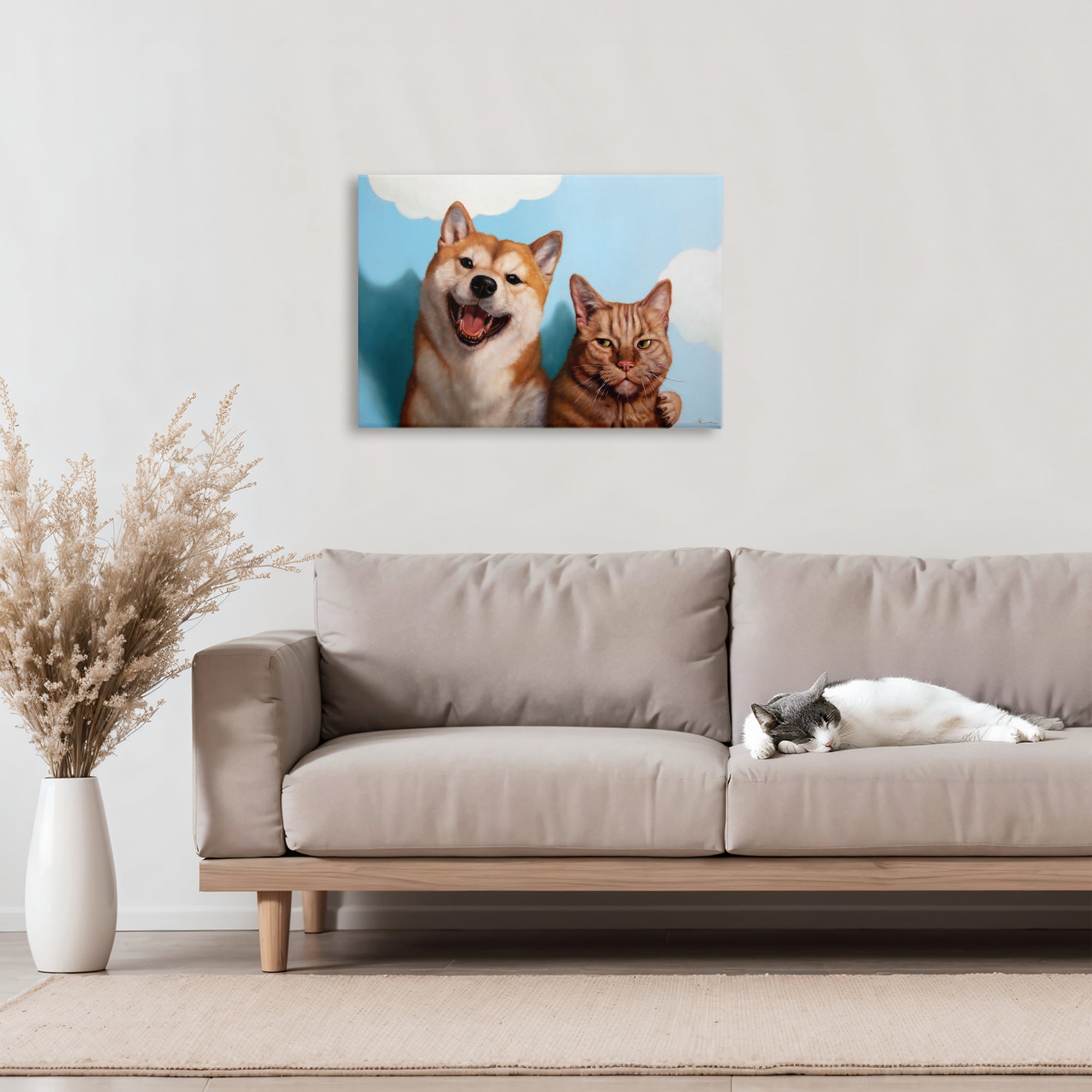 Stupell Industries Adopted Brother Dog & Cat Canvas Wall Art, design by Lucia Heffernan