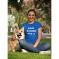 thumbnail image 2 of "Dogs Before Dudes" Funny Dog Lovers Quote Women Royal Blue T-Shirt, Female XX-Large, 2 of 4