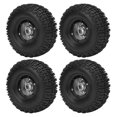 thumbnail image 1 of 4pcs RC Crawler Wheels Hub and Tires Set, Anti Scratch Plastic Aluminum Alloy Wheel Rim Kit for RC Car 120x46mm, 1 of 7
