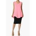 thumbnail image 6 of Women's PLUS Essentials Luxe Jersey Tunic V-Neck Relaxed Fit Sleeveless Top, 6 of 7