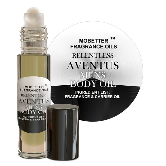 MOBETTER FRAGRANCE OILS Relentless Aventus Men Fragrance Body Oil, Chypre Fruity fragrance for men, Travel Size, Uncut