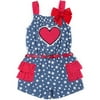 Little Girls' 4-6X Americana Star Print Romper