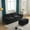 Black 86" W, variant on Ktaxon 120" W Sectional Sofa L Shaped Couch with Chaise Living Room Sleeper Set, 3 Seats with Chenille and Double Layer Cushions Beige