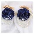 thumbnail image 2 of Tnobhg Faux Pearl Wrist Flower Adjustable Stunning Wedding Accessory Fade-less Beautiful Wrist Flower Wedding Supply, 2 of 8