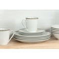 thumbnail image 6 of 10 Strawberry Street Simply Coupe 16-Piece Ceramic Dinnerware Set, Gray, 6 of 9